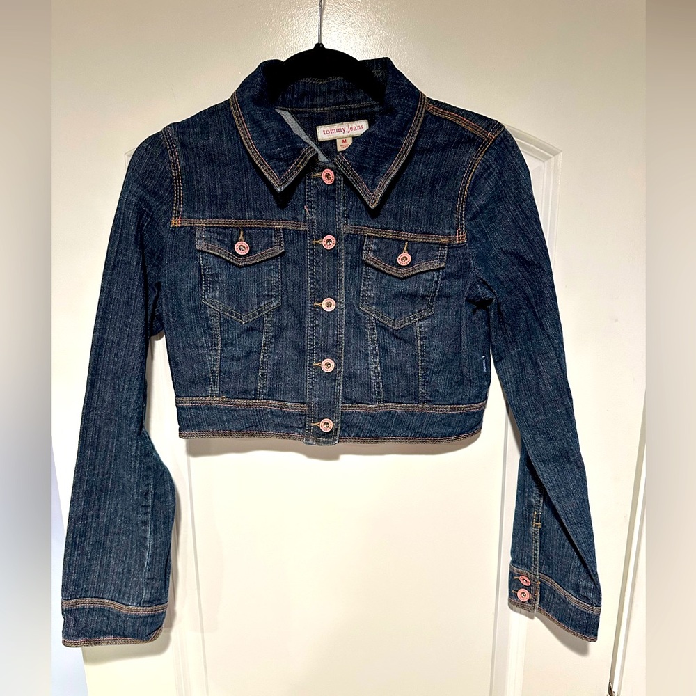 *NEW* Sz M*Tommy Hilfiger*Crop Jean Jacket